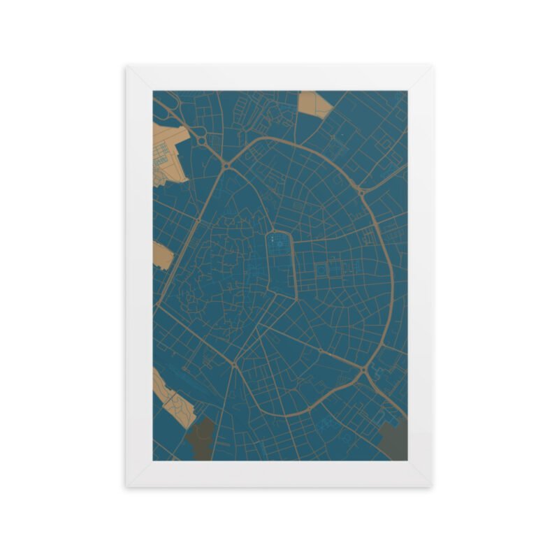 Poster da parete con cornice con mappa della città di Lecce