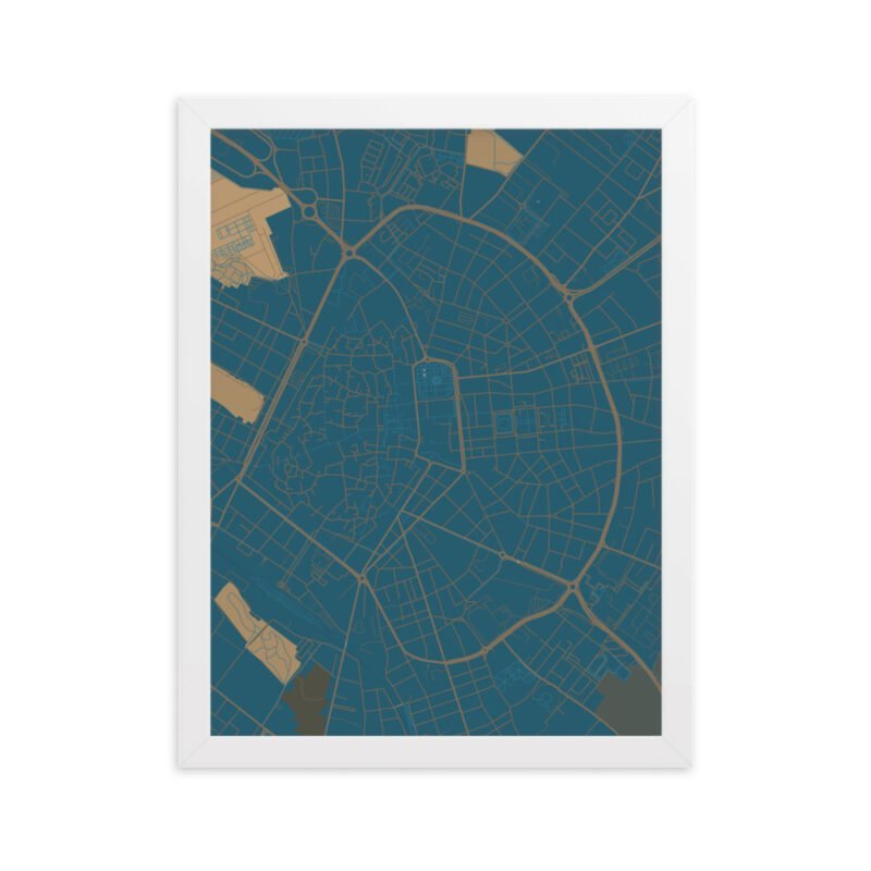 Poster da parete con cornice con mappa della città di Lecce