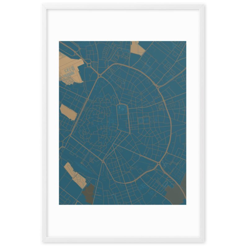 Poster da parete con cornice con mappa della città di Lecce