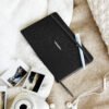 Taccuino a spirale con copertina rigida con logo -explorex. verticale