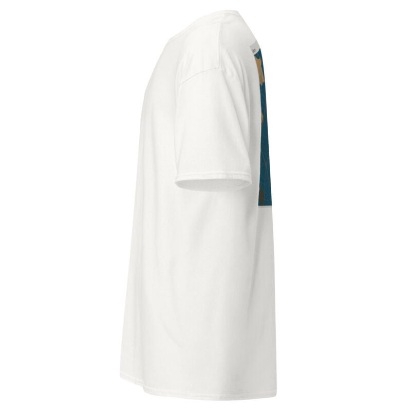 mens-classic-tee-white-left-6546678ecaa41.jpg Maglietta classica uomo con stampa cartografica città di Lecce sul retro