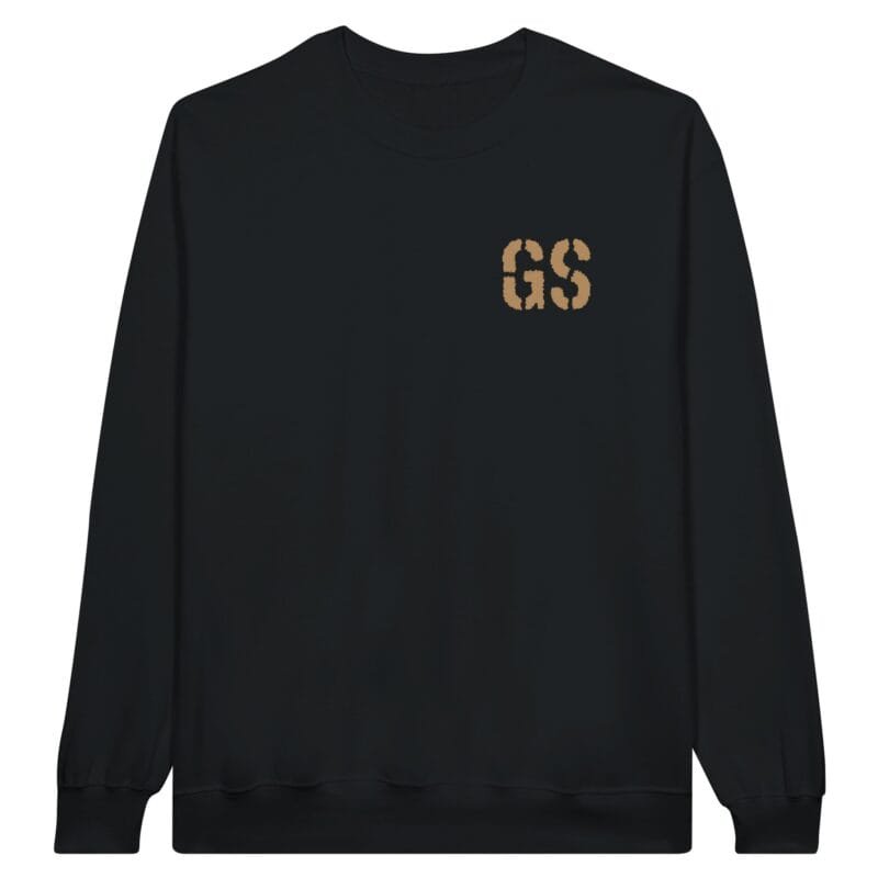 Felpa girocollo nera con logo fronte e retro – Collezione Gelände Strasse