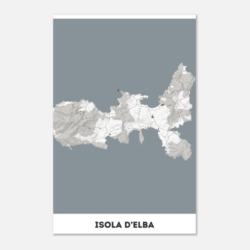 Poster classico in carta opaca con mappa dell’Isola d’Elba