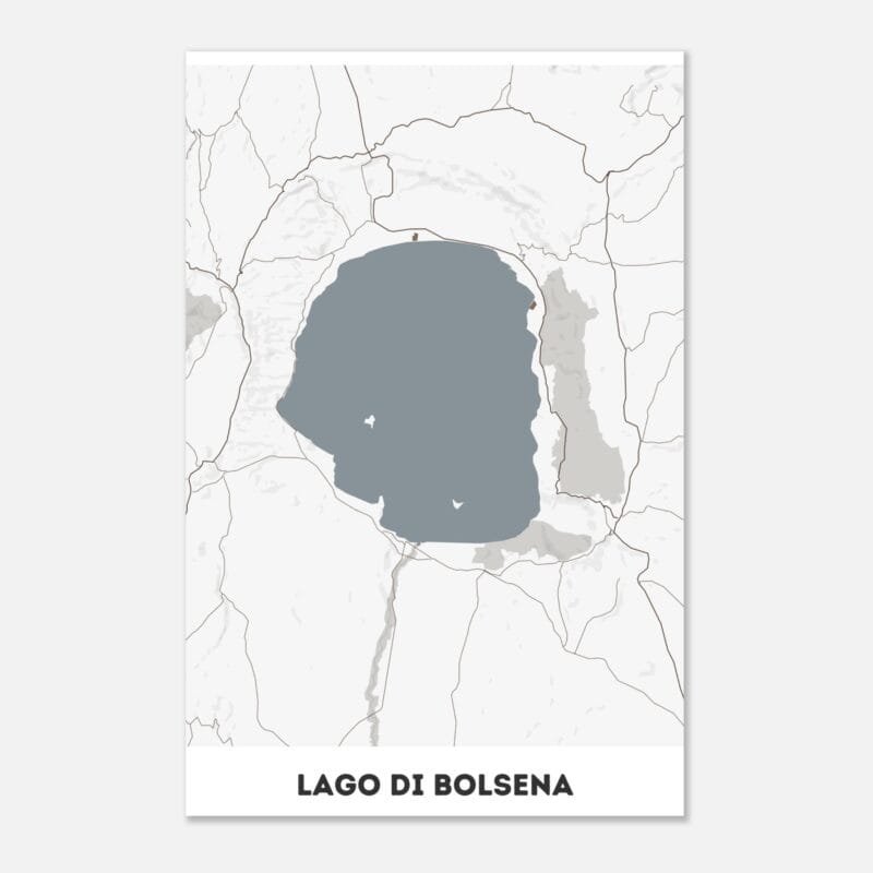 Poster classico in carta opaca con mappa del Lago di Bolsena