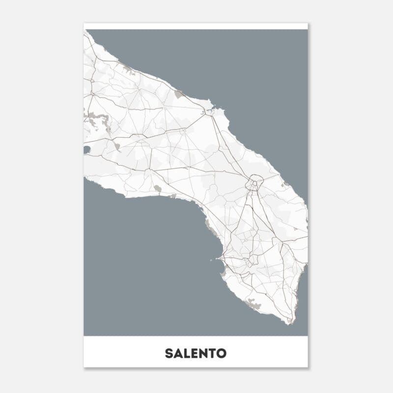 Poster classico in carta opaca con mappa del Salento Poster classico in carta opaca con mappa del Salento