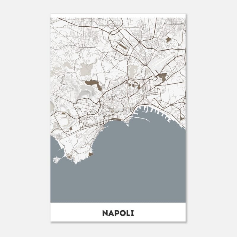 Poster classico in carta opaca con mappa della città di Napoli Poster classico in carta opaca con mappa della città di Napoli
