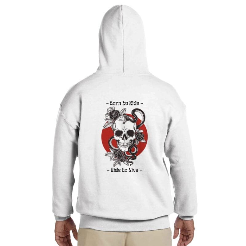 Felpa con cappuccio unisex classica con logo sul retro – Collezione Ride & Live