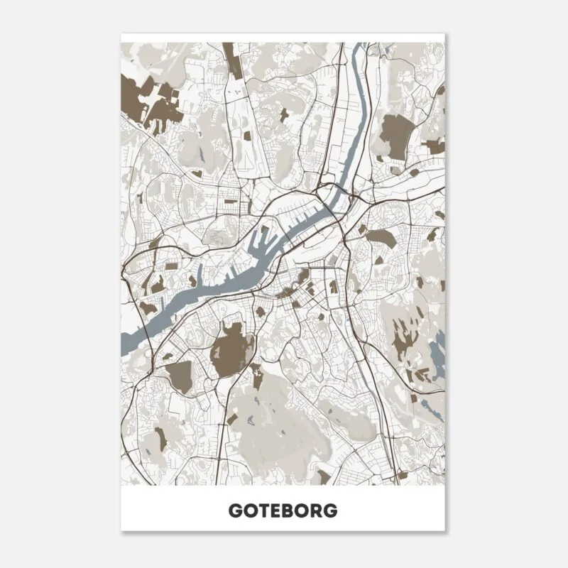 Poster classico in carta opaca con mappa della città di Goteborg Poster classico in carta opaca con mappa della città di Goteborg