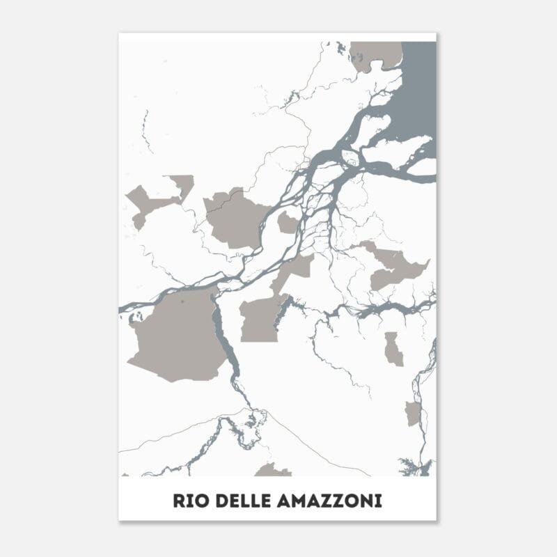 Poster classico in carta opaca con mappa del Rio delle Amazzoni Poster classico in carta opaca con mappa del Rio delle Amazzoni
