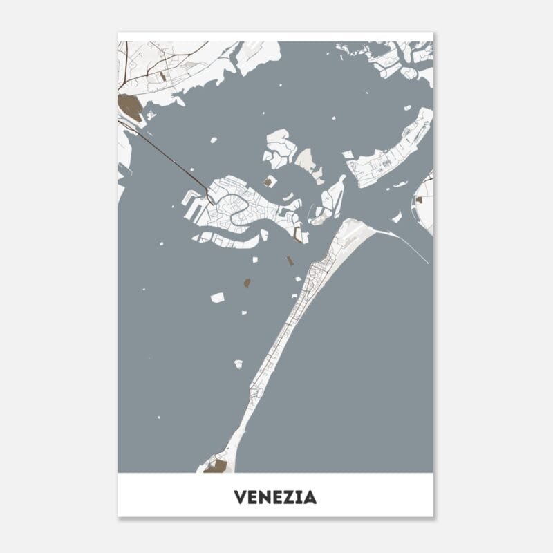 Poster classico in carta opaca con mappa della città di Venezia Poster classico in carta opaca con mappa della città di Venezia