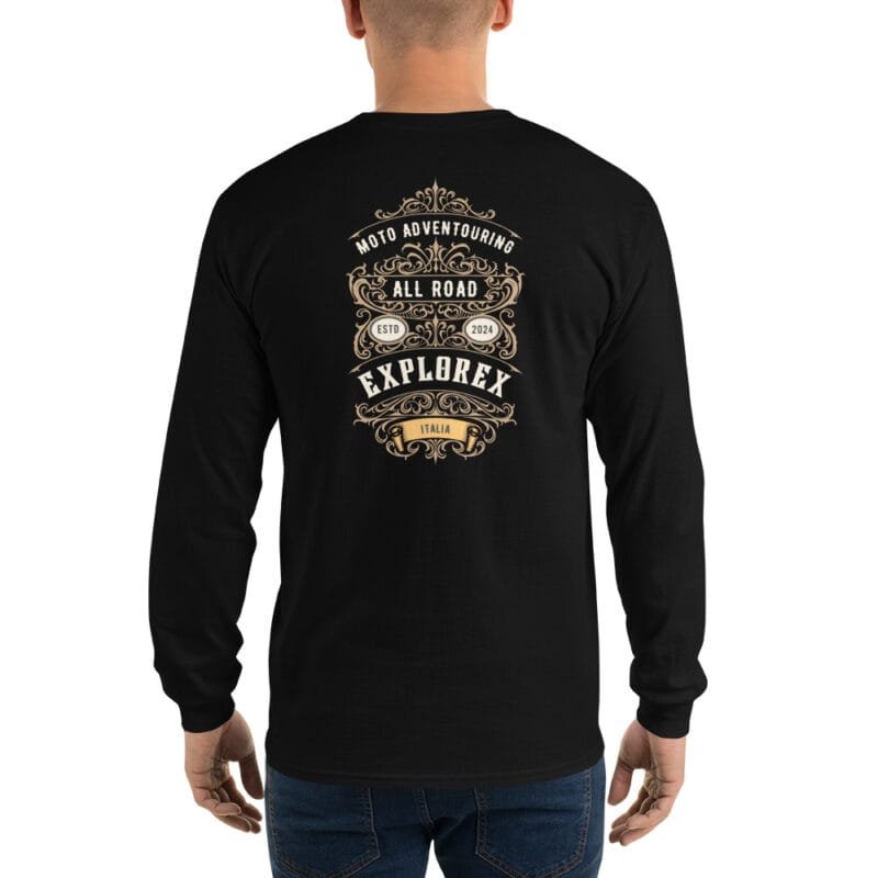 mens-long-sleeve-shirt-black-back-669111268d6bb.jpg Maglia da uomo a maniche lunghe con logo posteriore - Collezione Rider