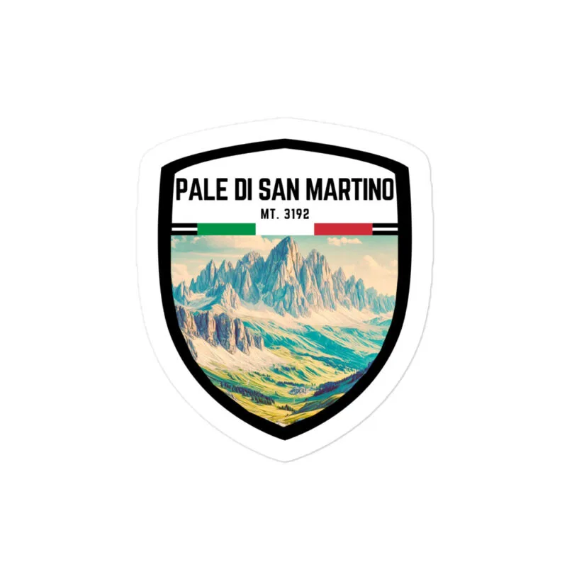 Adesivo Pale di San Martino 10x10cm – Sticker in Vinile Resistente con Applicazione Senza Bolle Perfetto per Amanti della Montagna