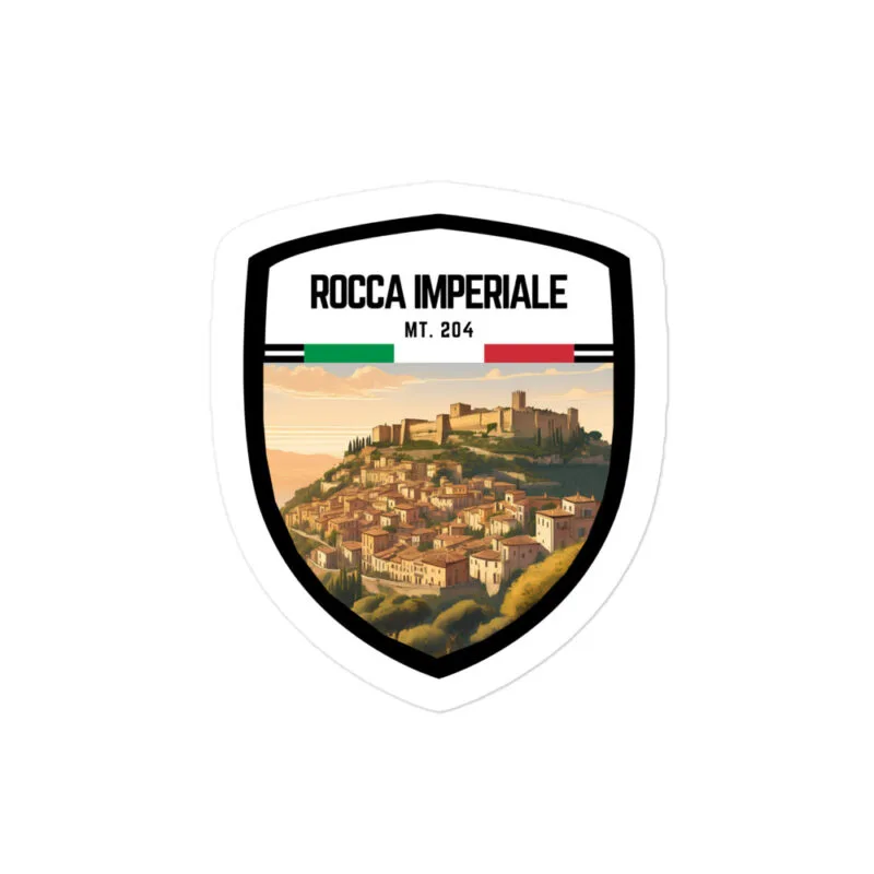 Adesivo Rocca Imperiale 10x10cm – Sticker Vinile Resistente per Amanti dei Borghi Medievali | Porta con Te la Bellezza della Calabria