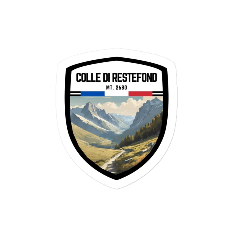 Adesivo Colle di Restefond 10x10cm – Sticker in Vinile Resistente per gli Amanti delle Montagne e dell’Avventura