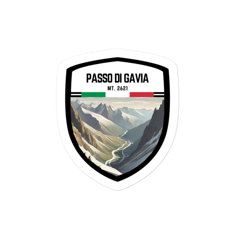 Adesivo Passo di Gavia 10x10cm – Sticker in Vinile Resistente per Amanti delle Avventure Alpine
