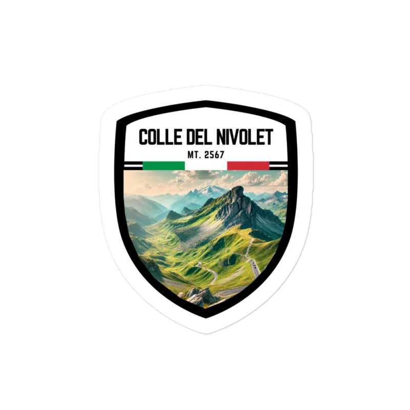 Adesivo Colle del Nivolet 10×10 cm – Sticker Resistente per Avventure su Due Ruote tra le Alpi