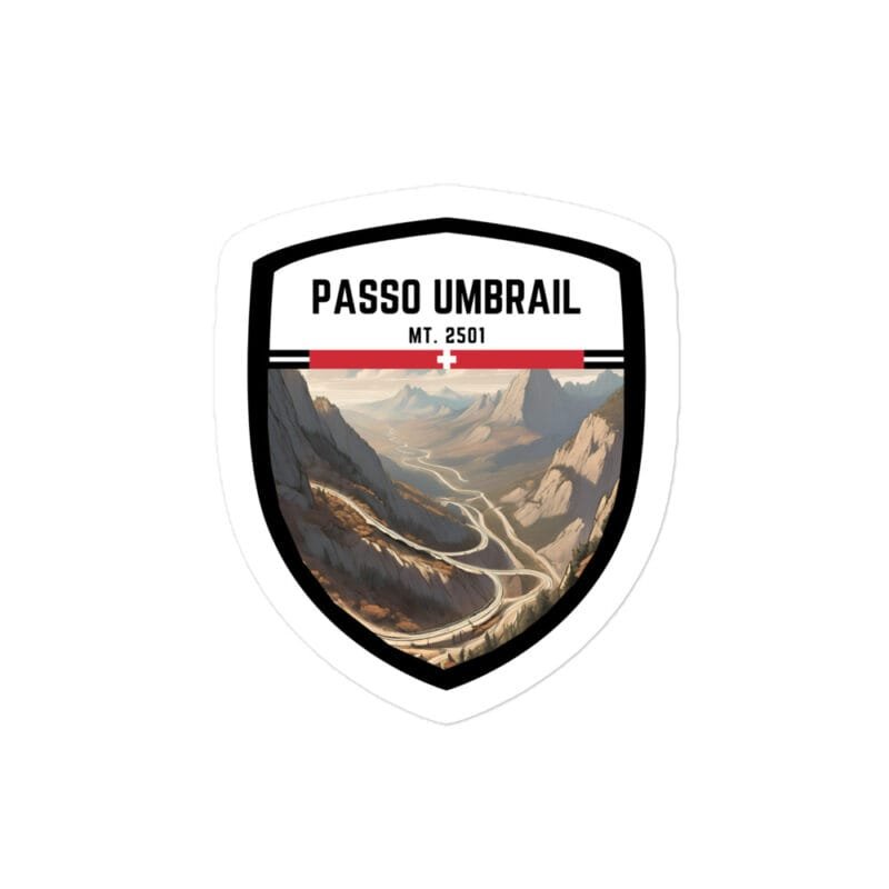 Adesivo Passo Umbrail 10x10 cm – Sticker per Viaggiatori e Motociclisti, Applicazione Facile e Senza Bolle