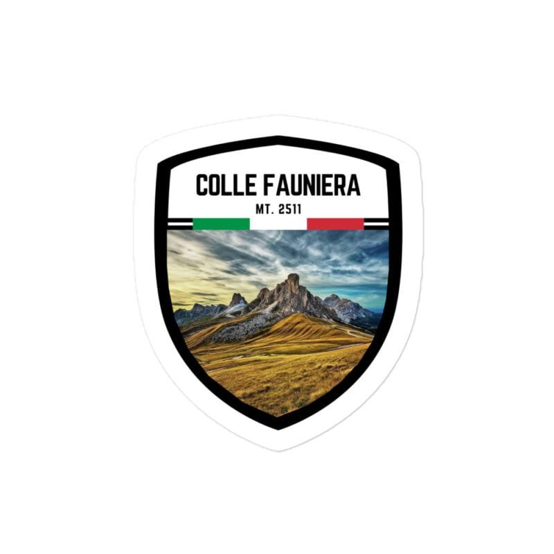 Adesivo Colle Fauniera 10x10 cm - Sticker da Viaggio Ricordo per Motociclisti e Viaggiatori