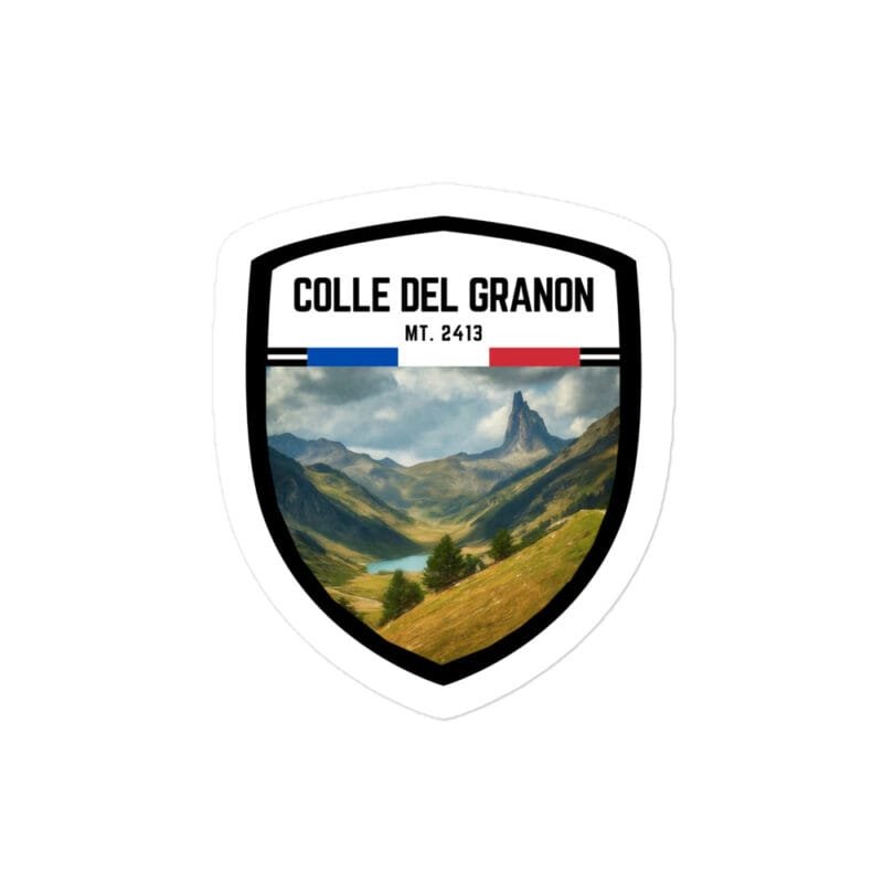 Colle del Granon 10x10 cm - Sticker da Viaggio Ricordo per Motociclisti e Viaggiatori