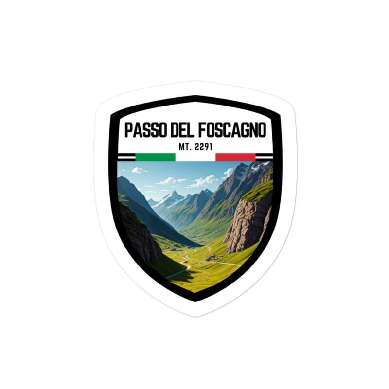 Adesivo Passo del Foscagno 10x10 cm - Sticker da Viaggio Ricordo per Motociclisti e Viaggiatori