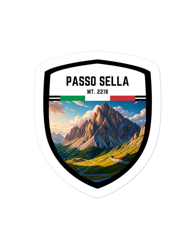 Adesivo Passo Gardena 10x10 cm - Sticker da Viaggio Ricordo per Motociclisti e Viaggiatori
