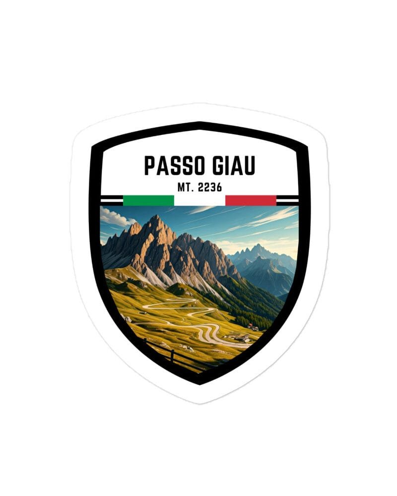 Adesivo Passo Gardena 10x10 cm - Sticker da Viaggio Ricordo per Motociclisti e Viaggiatori