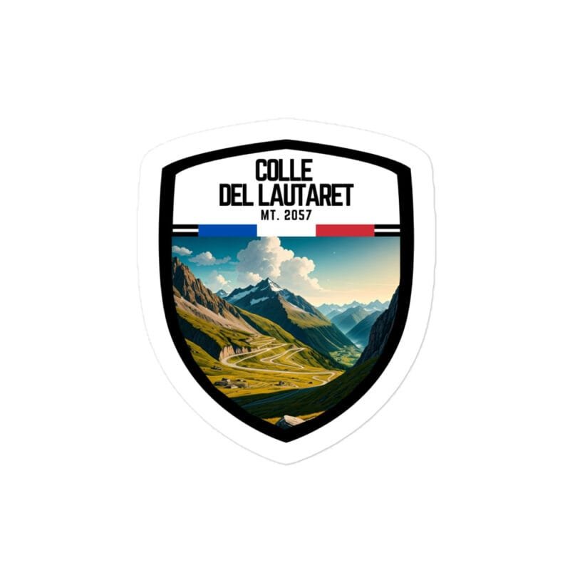 Adesivo Colle del Lautaret 10x10 cm - Sticker da Viaggio Ricordo per Motociclisti e Viaggiatori