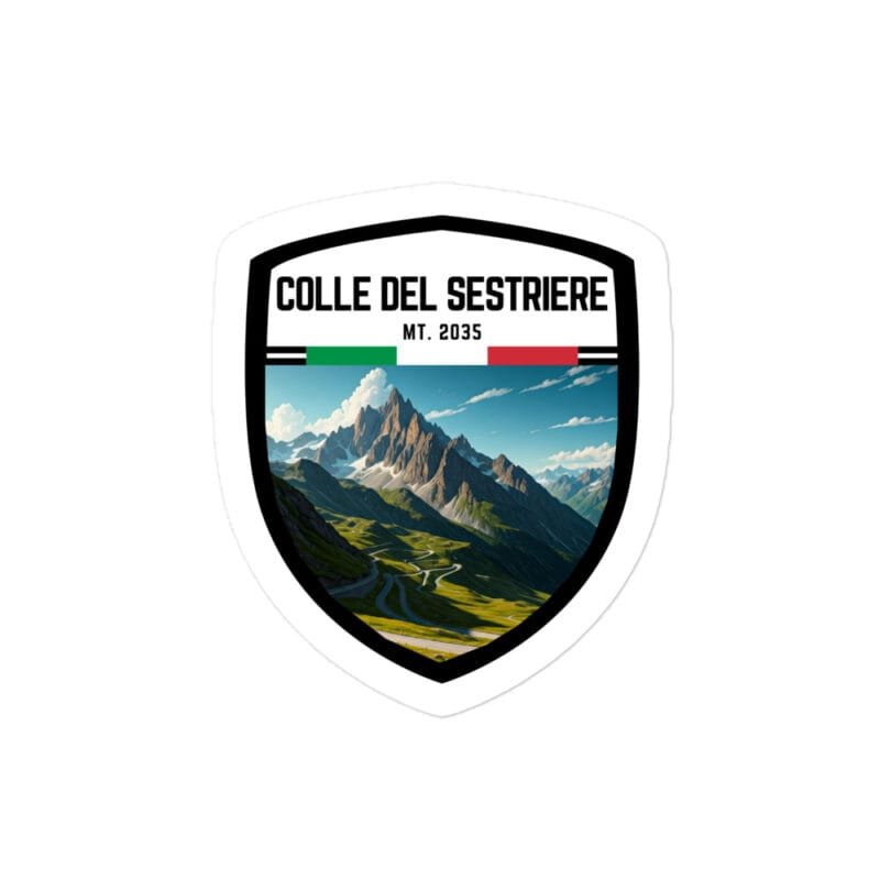Adesivo Colle del Sestriere 10x10 cm - Sticker da Viaggio Ricordo per Motociclisti e Viaggiatori
