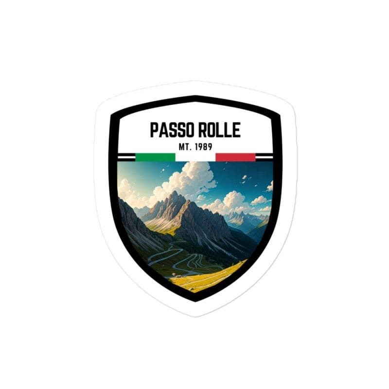 Adesivo Passo Rolle 10x10 cm - Sticker da Viaggio Ricordo per Motociclisti e Viaggiatori