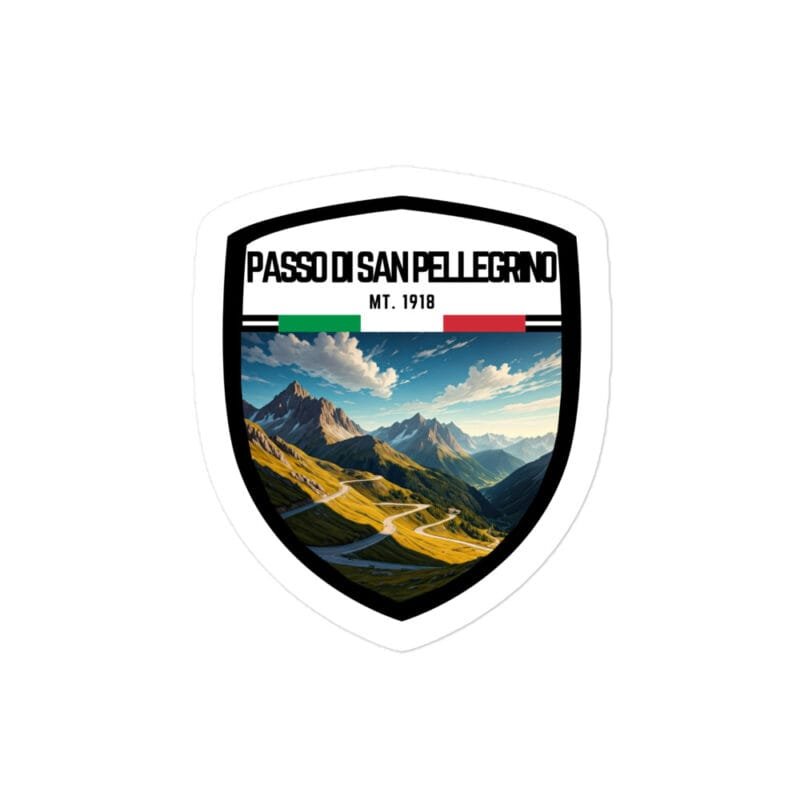 Adesivo Passo di San Pellegrino 10x10 cm - Sticker da Viaggio Ricordo per Motociclisti e Viaggiatori