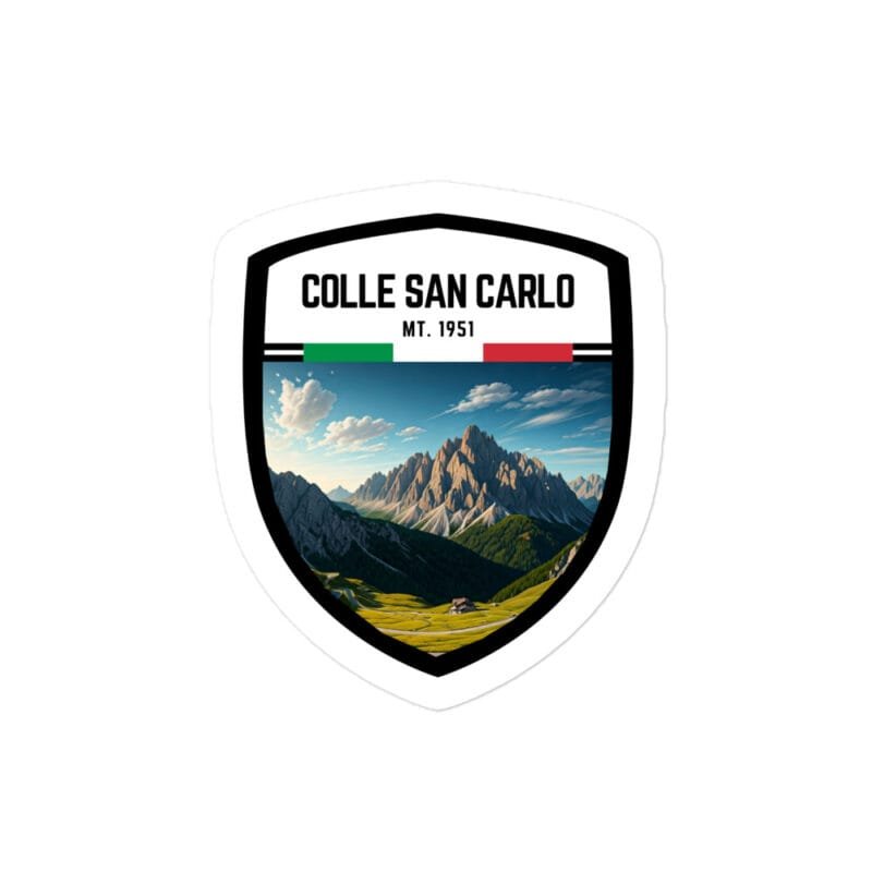 Adesivo Colle San Carlo 10x10 cm - Sticker da Viaggio Ricordo per Motociclisti e Viaggiatori