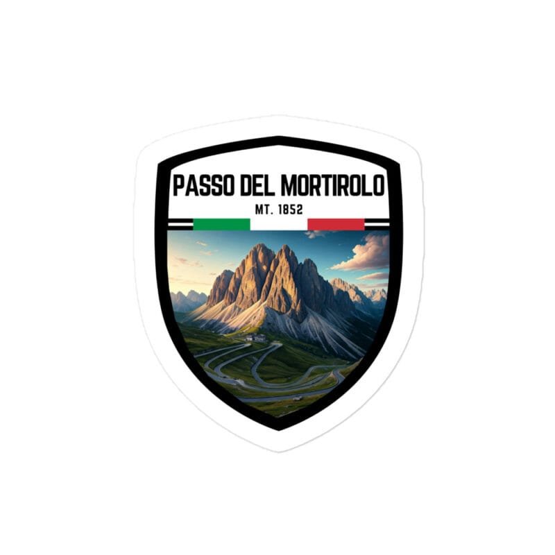 Adesivo Passo del Mortirolo 10x10 cm - Sticker da Viaggio Ricordo per Motociclisti e Viaggiatori