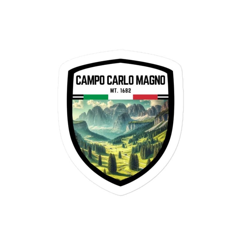 Adesivo Campo Carlo Magno 10x10 cm - Sticker da Viaggio Ricordo per Motociclisti e Viaggiatori