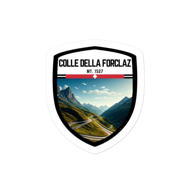 Adesivo Colle della Forclaz 10x10 cm - Sticker da Viaggio Ricordo per Motociclisti e Viaggiatori