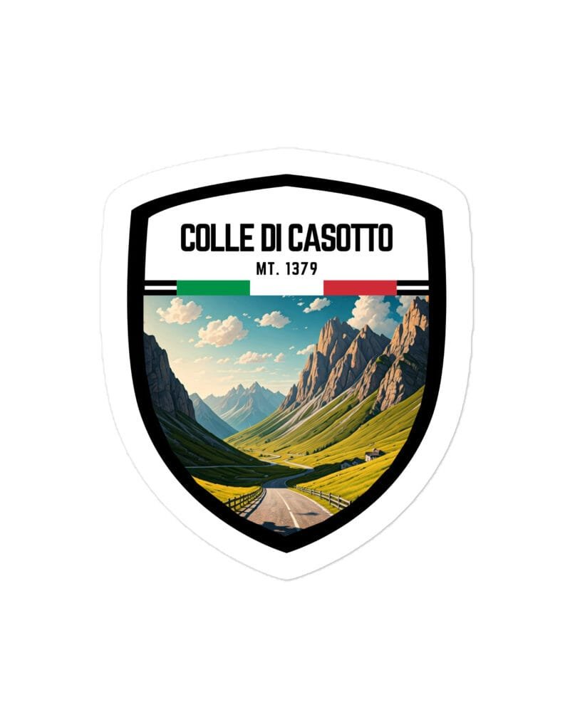 Adesivo Colle di Casotto 10x10 cm - Sticker da Viaggio Ricordo per Motociclisti e Viaggiatori
