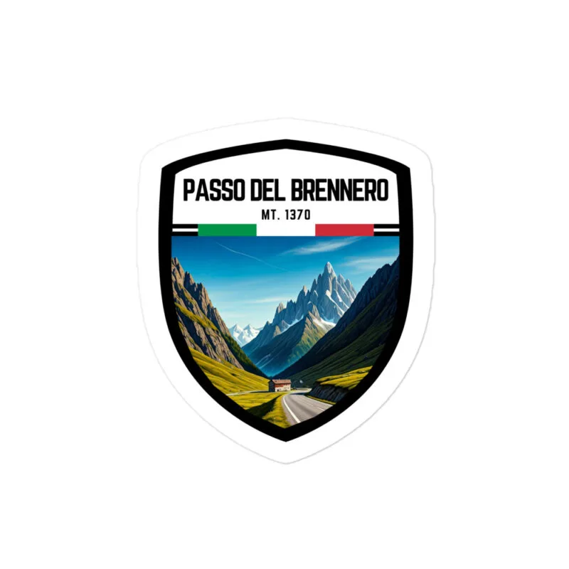 Adesivo Passo del Brennero 10×10 cm – Sticker da Viaggio Ricordo per Motociclisti e Viaggiatori