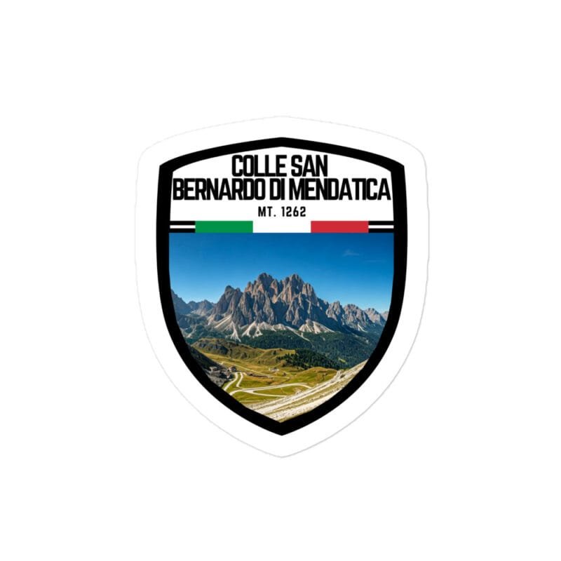 Adesivo Colle San Bernardo di Mendatica 10x10 cm - Sticker da Viaggio Ricordo per Motociclisti e Viaggiatori