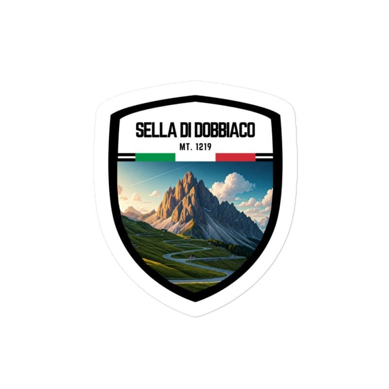 Adesivo Sella di Dobbiaco 10x10 cm - Sticker da Viaggio Ricordo per Motociclisti e Viaggiatori