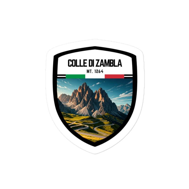 Adesivo Colle di Zambla 10x10 cm - Sticker da Viaggio Ricordo per Motociclisti e Viaggiatori