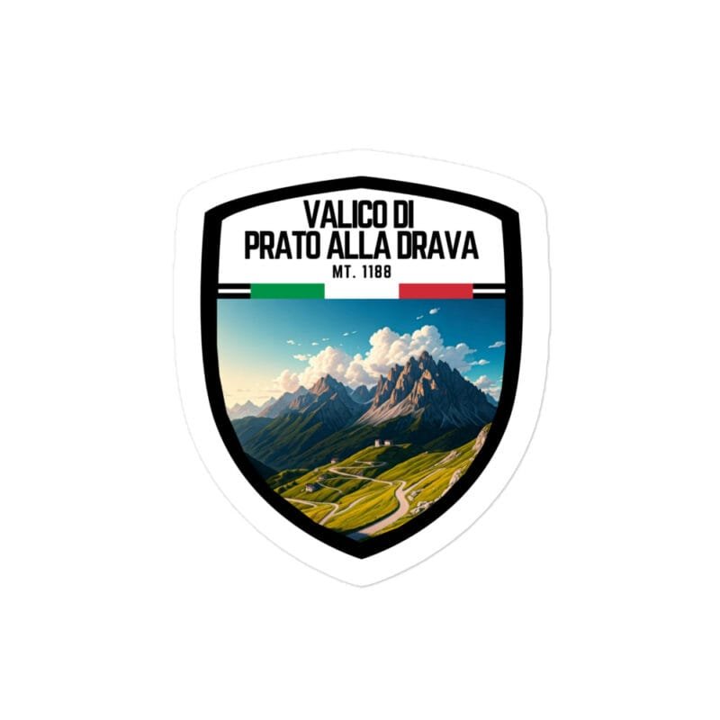 Adesivo Valico di Prato alla Drava 10x10 cm - Sticker da Viaggio Ricordo per Motociclisti e Viaggiatori
