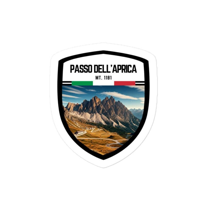 Adesivo Passo dell'Aprica 10x10 cm - Sticker da Viaggio Ricordo per Motociclisti e Viaggiatori