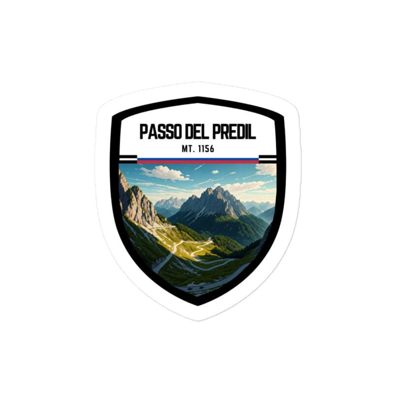 Adesivo Passo del Predil 10x10 cm - Sticker da Viaggio Ricordo per Motociclisti e Viaggiatori