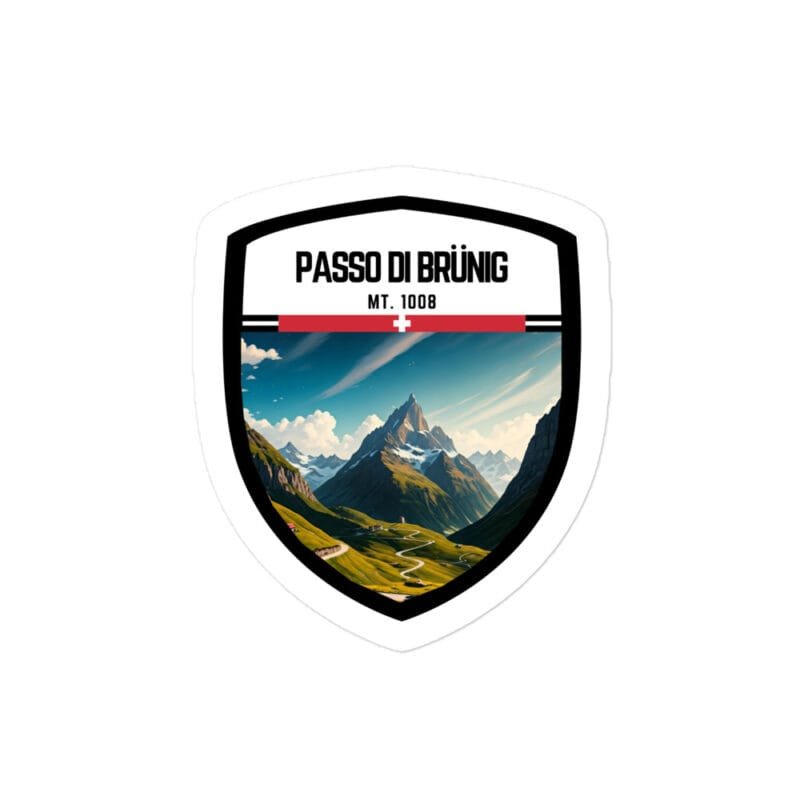 Adesivo Passo di Brünig 10x10 cm - Sticker da Viaggio Ricordo per Motociclisti e Viaggiatori
