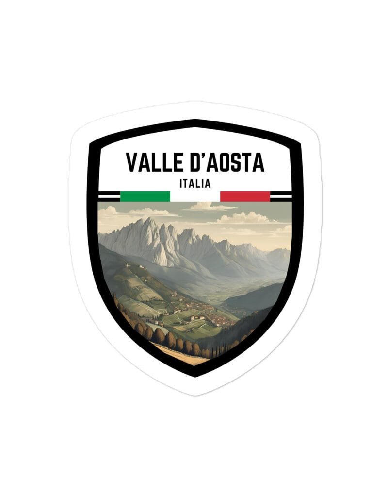 Adesivo Regione Valle d'Aosta - Sticker da Viaggio Ricordo per Motociclisti e Viaggiatori