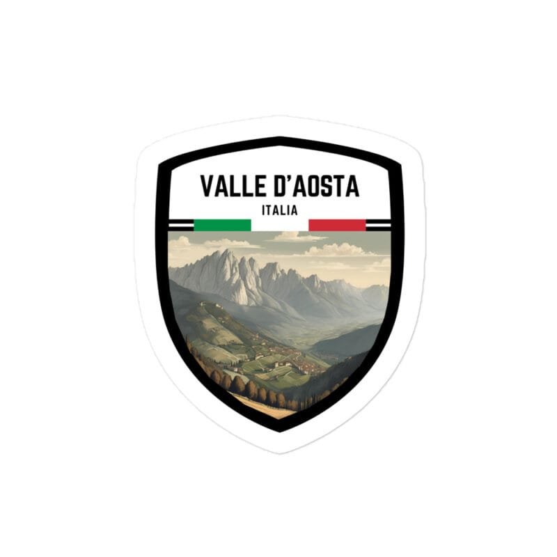 Adesivo Regione Valle d’Aosta – Sticker da Viaggio Ricordo per Motociclisti e Viaggiatori