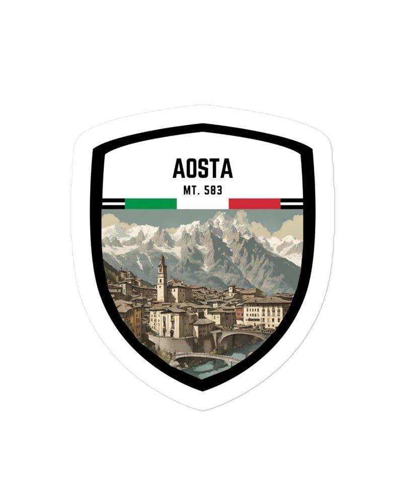 Adesivo Regione Valle d'Aosta - Sticker da Viaggio Ricordo per Motociclisti e Viaggiatori