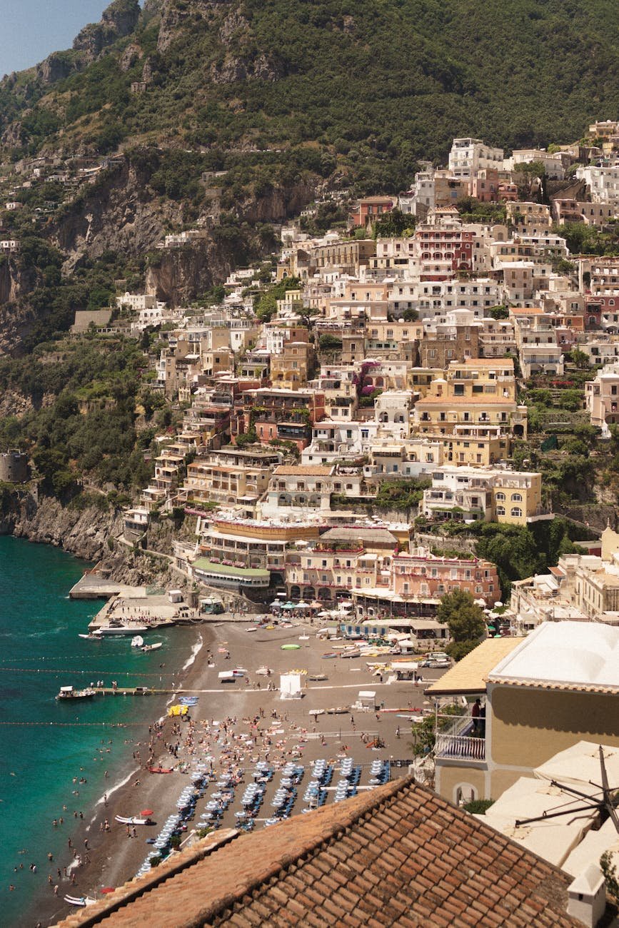 town on amalfi coast in italy
