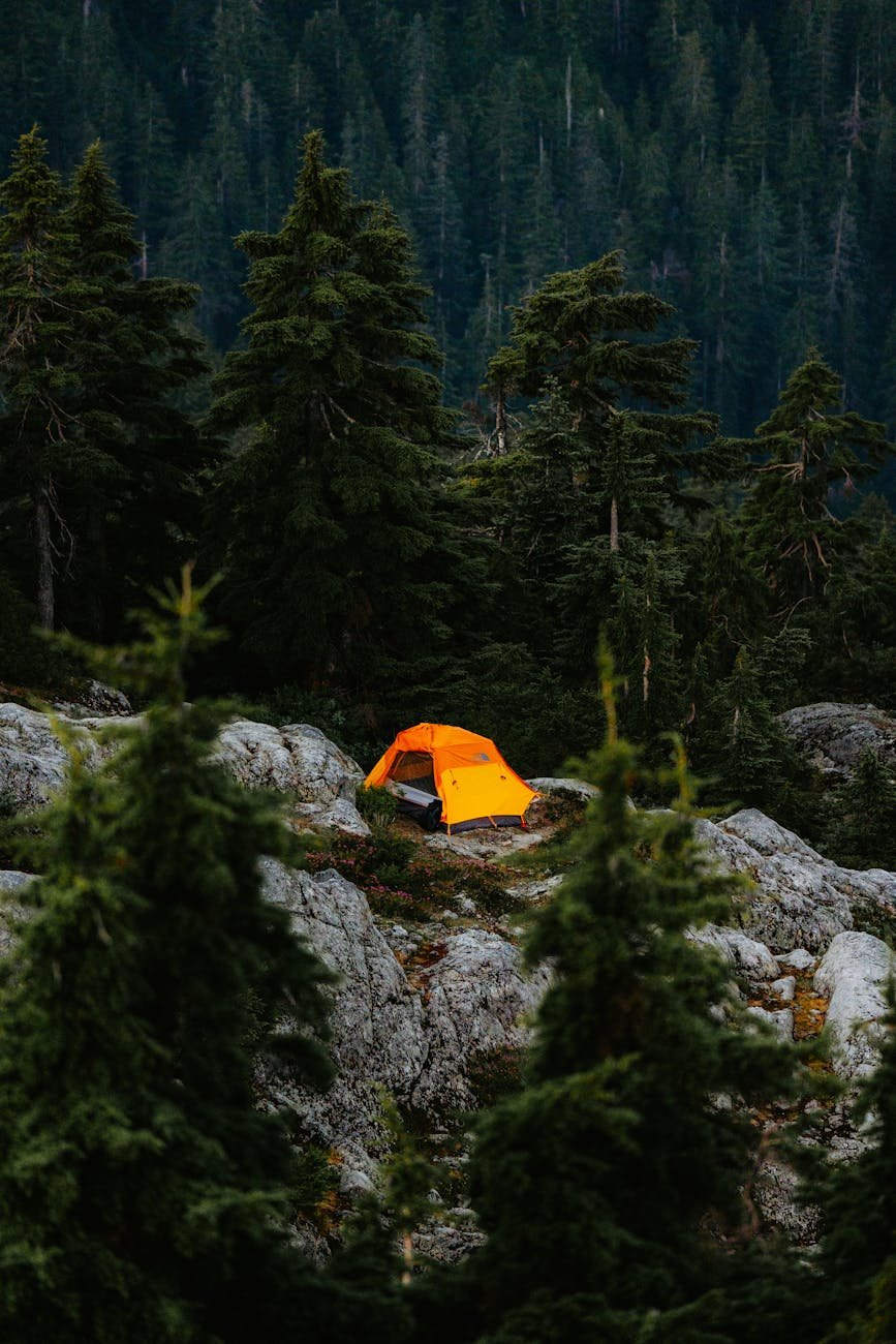tent on top of a mountain